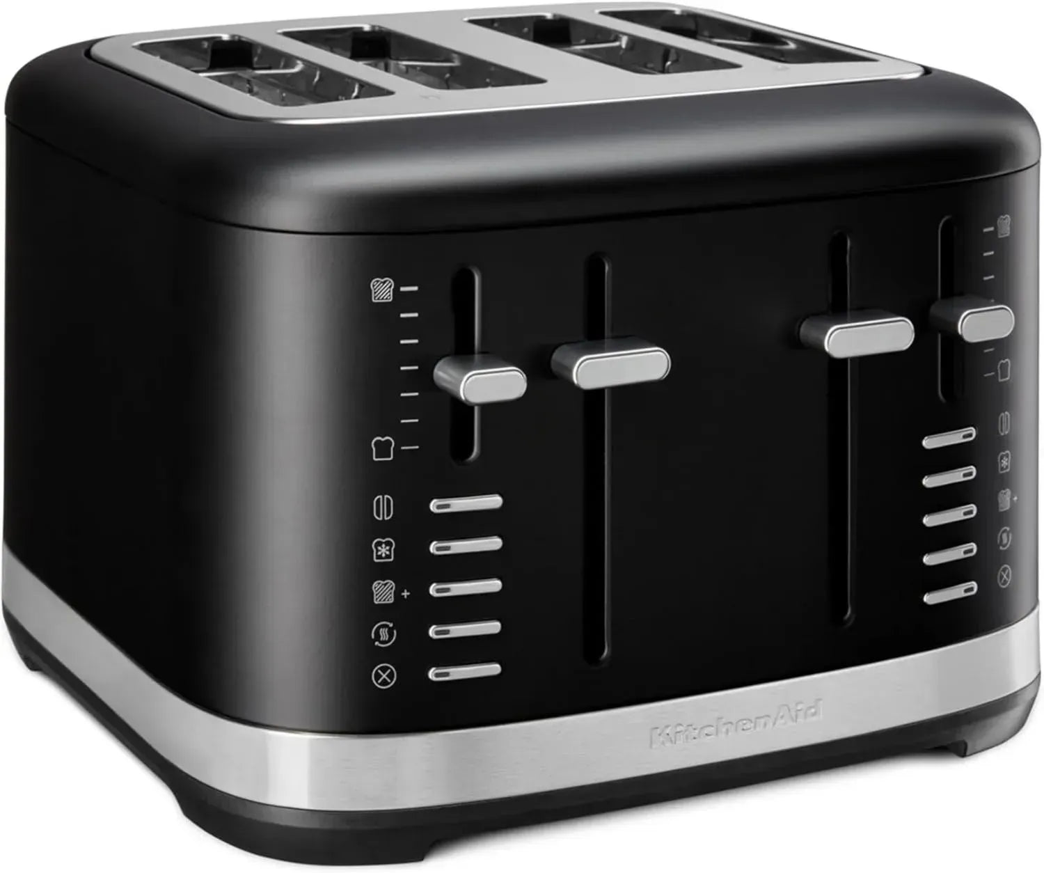 KitchenAid Toaster 4 Scheiben, 7 Bräunungsgrade, Breite Schlitze, Metallgehäuse, Auftau- und Bagel-Funktion, 1960W, Schwarz