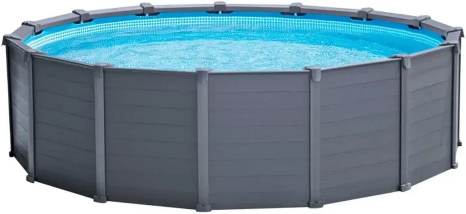 Intex Pool mit Graphit-Verkleidung, 478 x 124 cm, robustes Rahmendesign