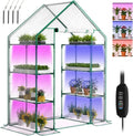 SUNYRISY Kompaktes Gewächshaus mit LED-Wachstumslicht, 4-stöckig, Ideal für Tomaten und Balkonpflanzen
